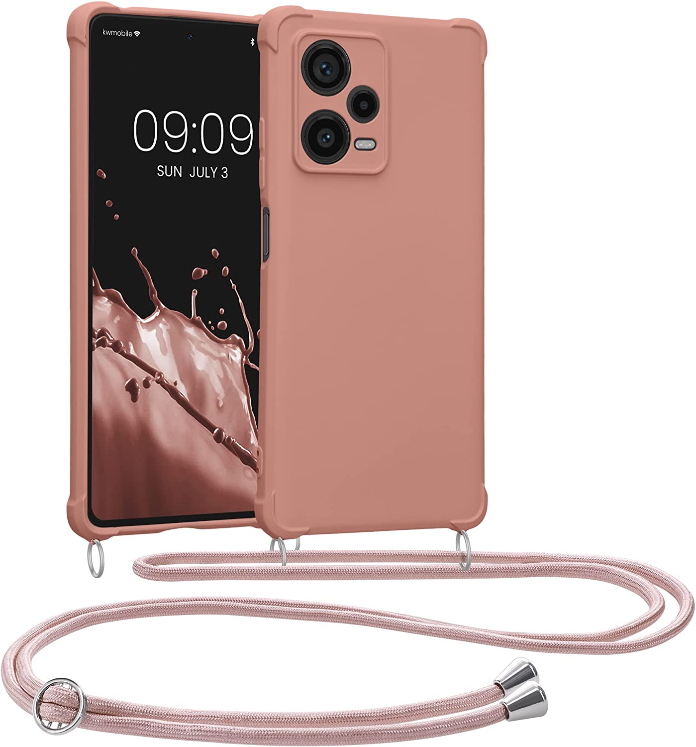 KW Xiaomi Redmi Note 12 Pro+ Θήκη Σιλικόνης TPU με Λουράκι - Mother Of Pearl - 60720.154