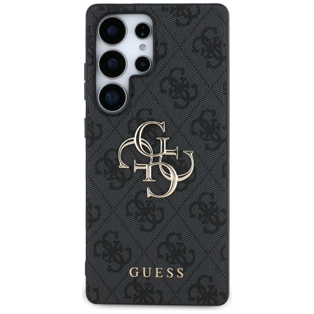 Guess Samsung Galaxy S25 Ultra - 4G Big Metal Logo - Θήκη με Επένδυση Συνθετικού Δέρματος - Black - GUHCS25L4GMGGR