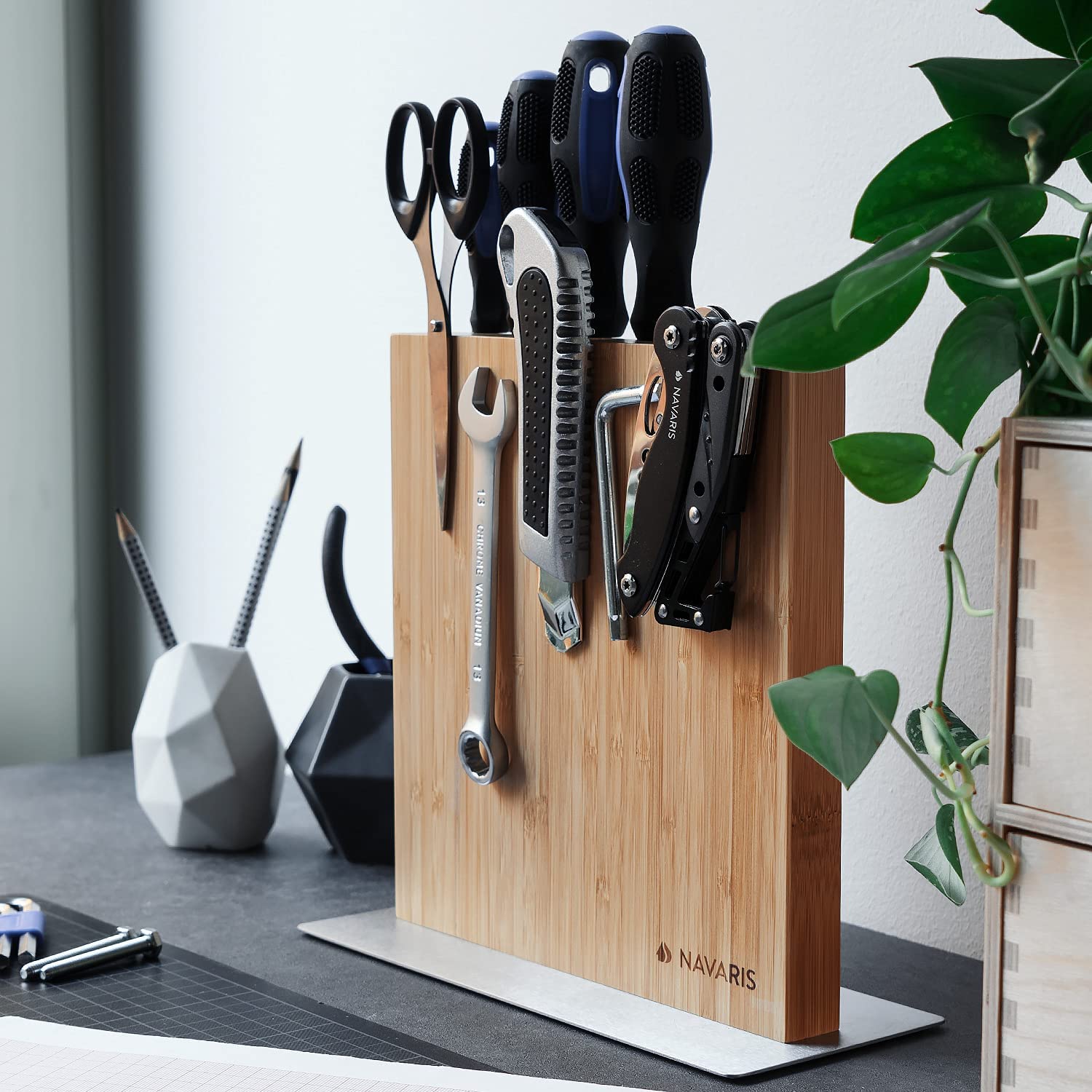 Navaris Double Sided Wooden Magnetic Knife Holder Μαγνητική Ξύλινη Βάση Μαχαιριών Διπλής Όψεως - Acacia - 50416.025.01