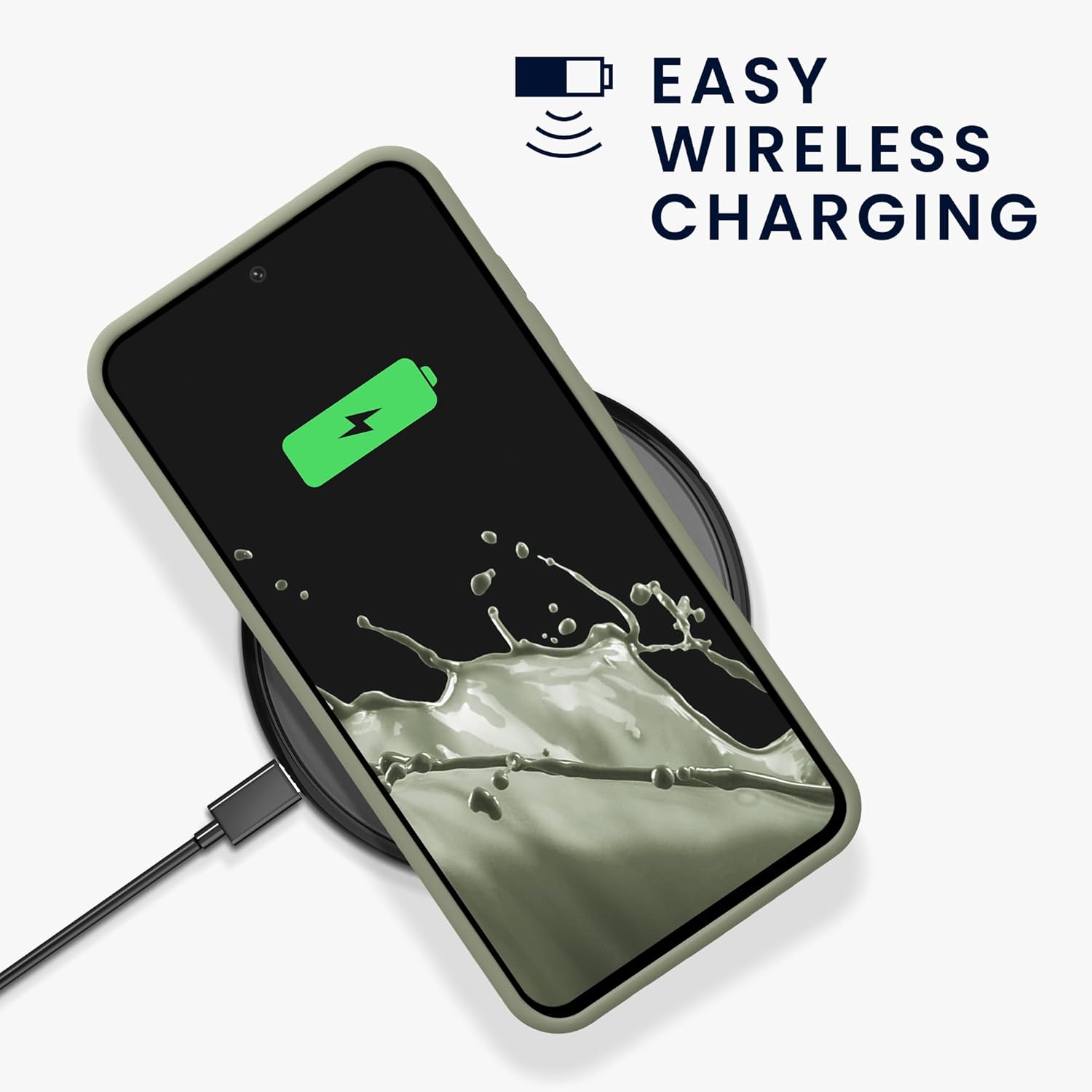 KW Samsung Galaxy S24 FE Θήκη Σιλικόνης Rubberized TPU - Grey Green