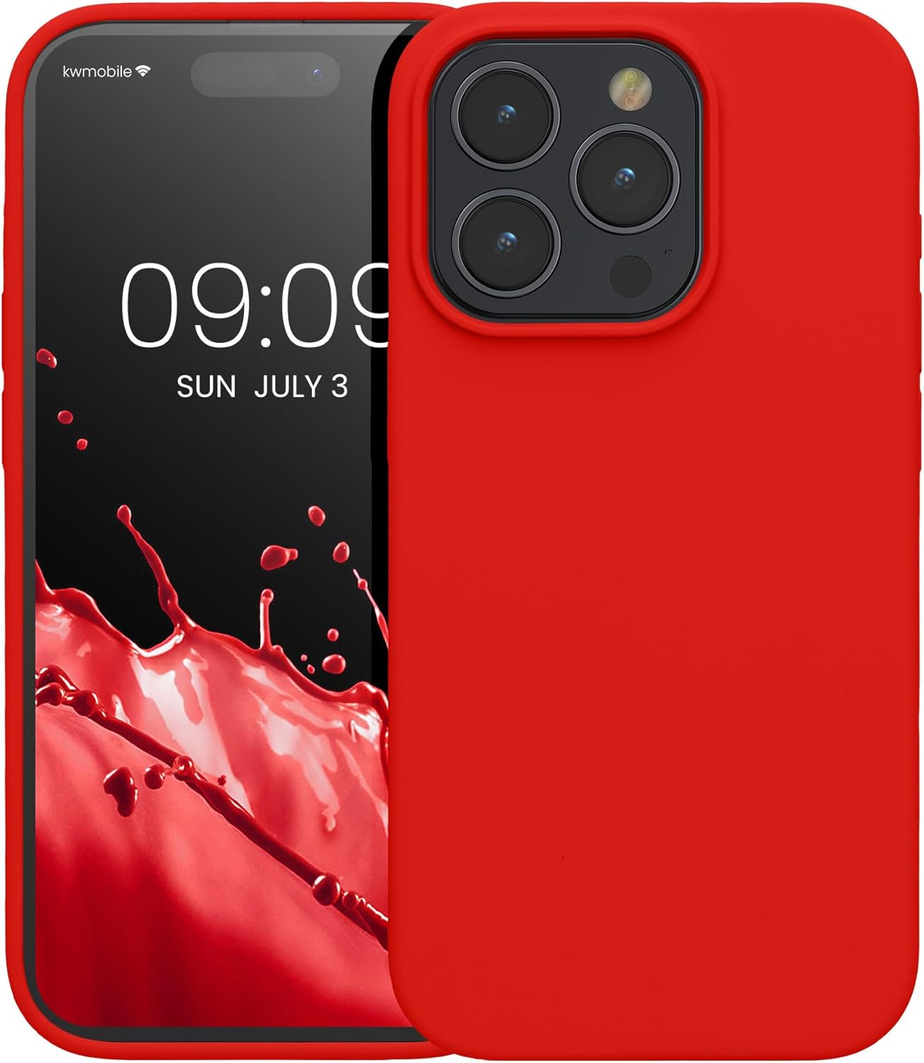 KW iPhone 15 Pro Θήκη Σιλικόνης Rubberized TPU - Red
