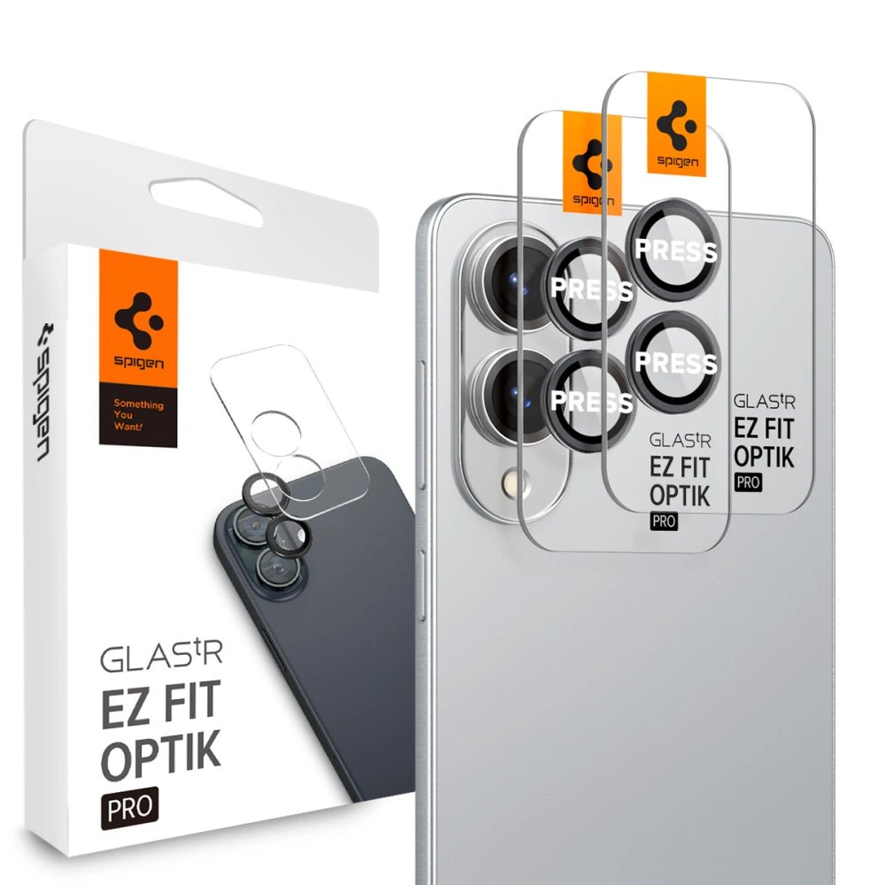 Spigen Samsung Galaxy S25 Edge - Optik Pro Glas.TR EZ Fit Αντιχαρακτικό Γυαλί για την Κάμερα - 2 Τεμάχια - Black