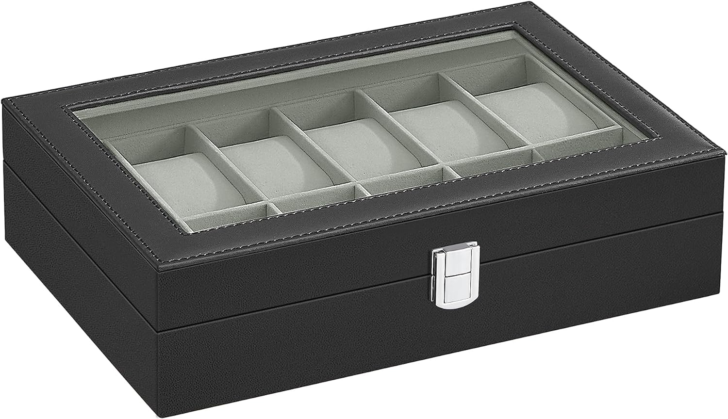 Songmics Θήκη Αποθήκευσης για 12 Ρολόγια - Grey - JWB12BK