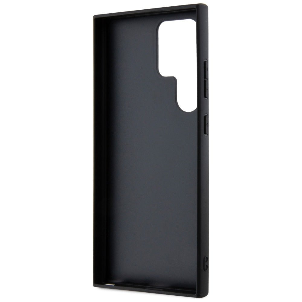Guess Samsung Galaxy S24 Ultra - 4G Triangle Strass Logo Θήκη με Επένδυση Συνθετικού Δέρματος - Brown - GUHCS24LPGS4TDW