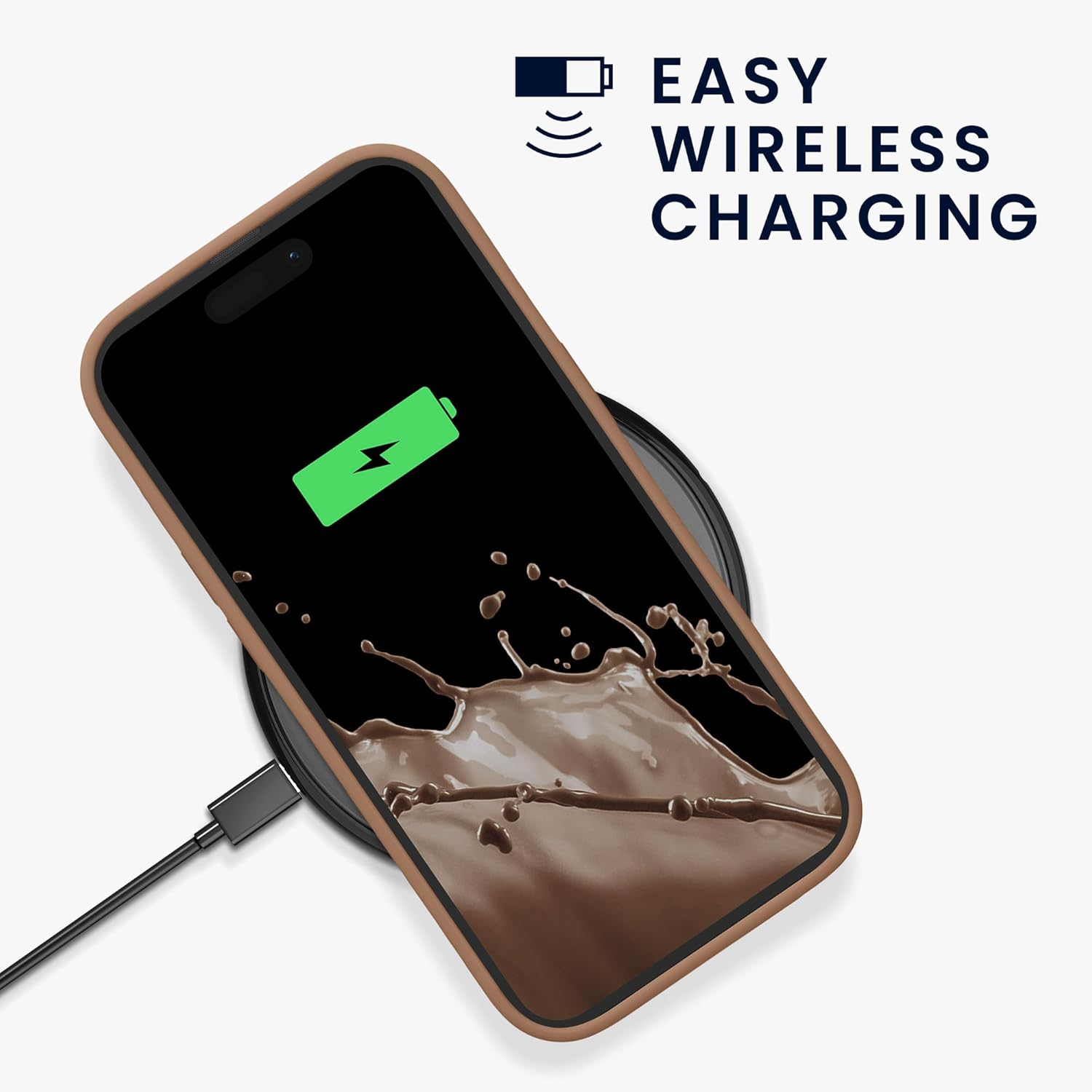 KW iPhone 15 Pro Θήκη Σιλικόνης Rubberized TPU - Cappuccino