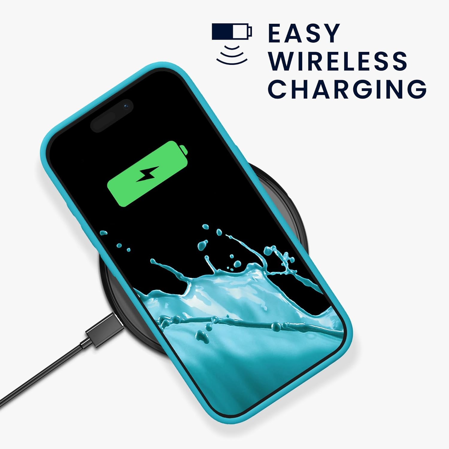 KW iPhone 15 Pro Θήκη Σιλικόνης Rubberized TPU - Cool Glacier