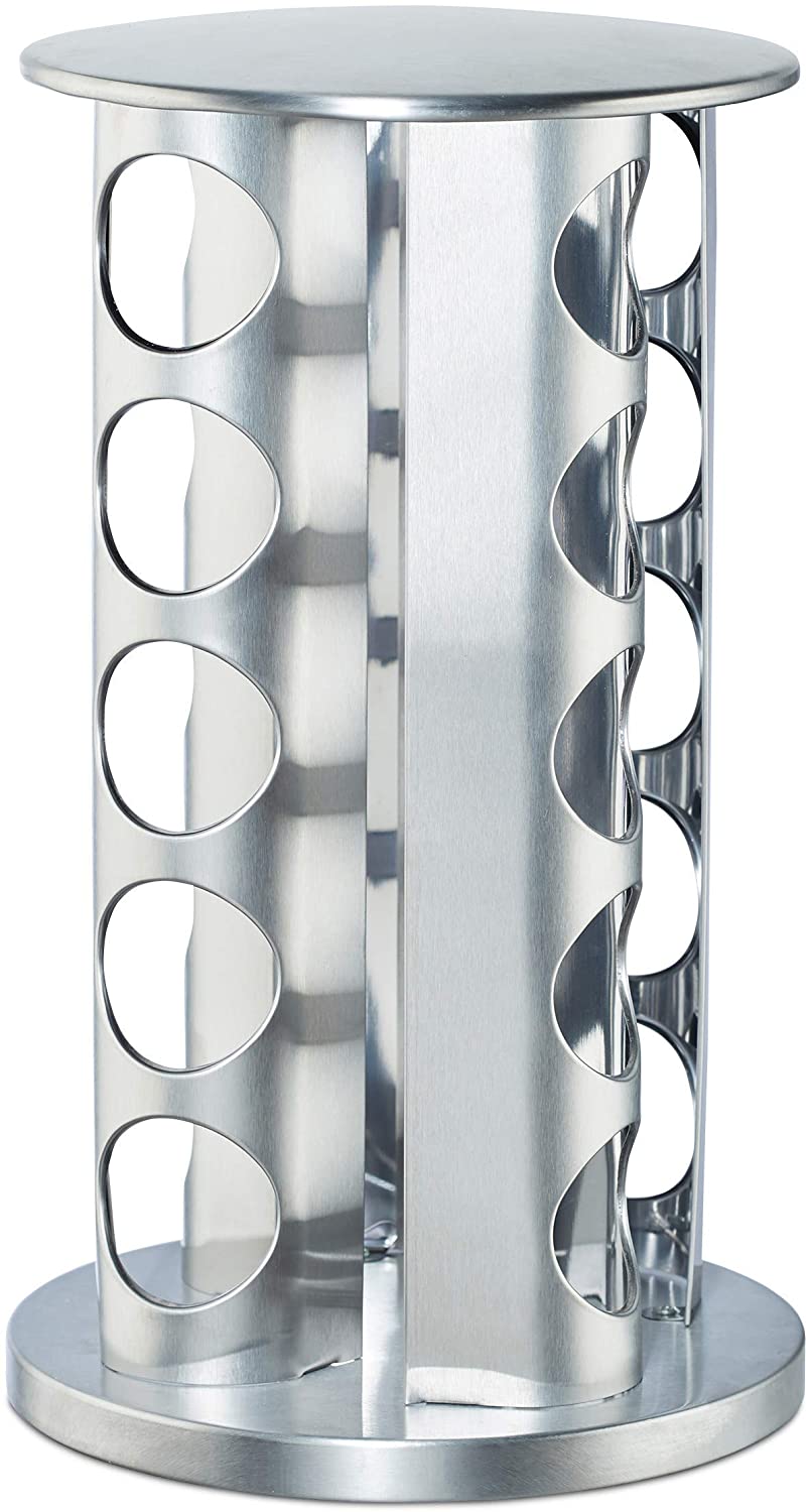 Relaxdays Καρουζέλ Μπαχαρικών με 20 Δοχεία - Silver - 4052025264581