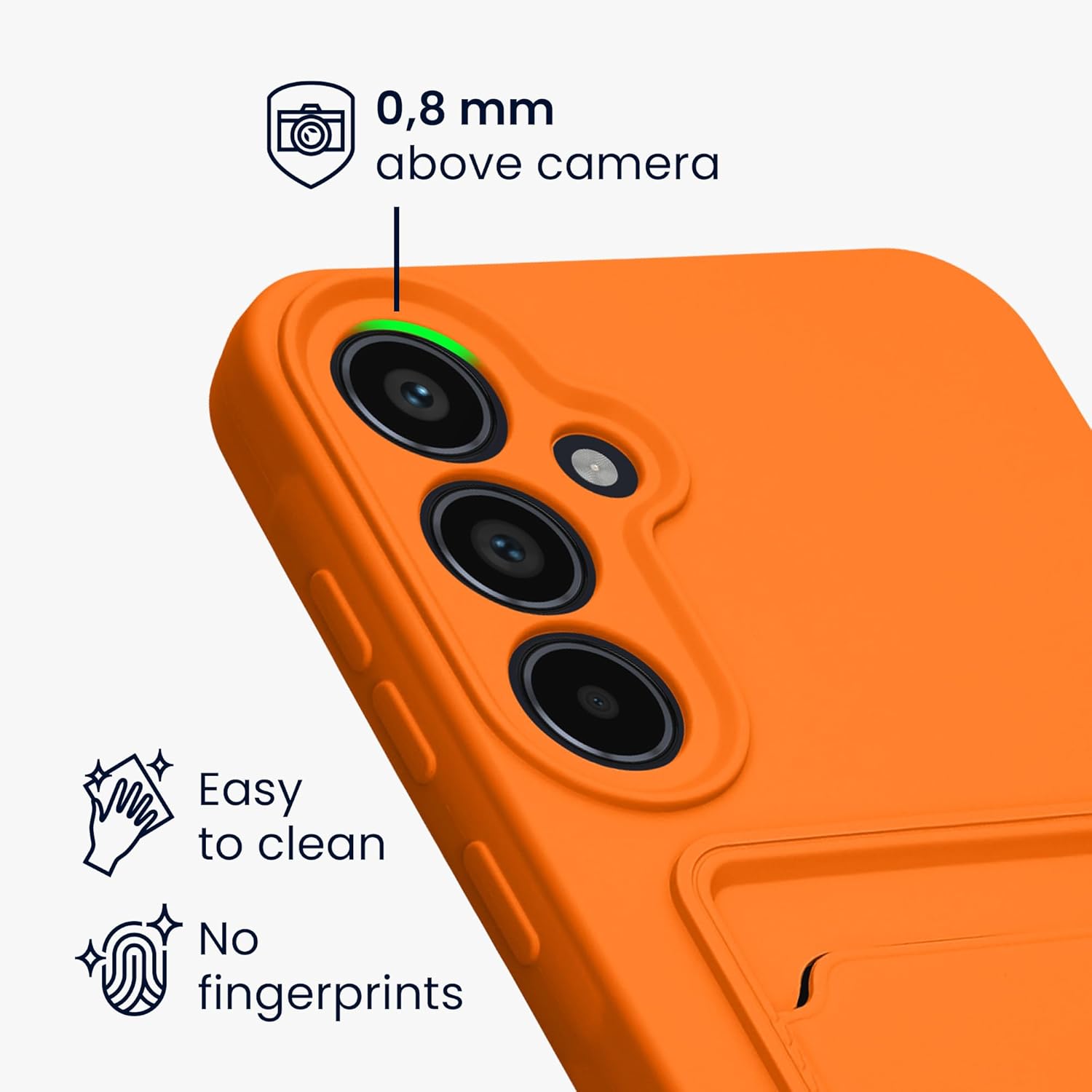 KW Samsung Galaxy A55 5G Θήκη Σιλικόνης TPU με Υποδοχή για Κάρτα - Orange