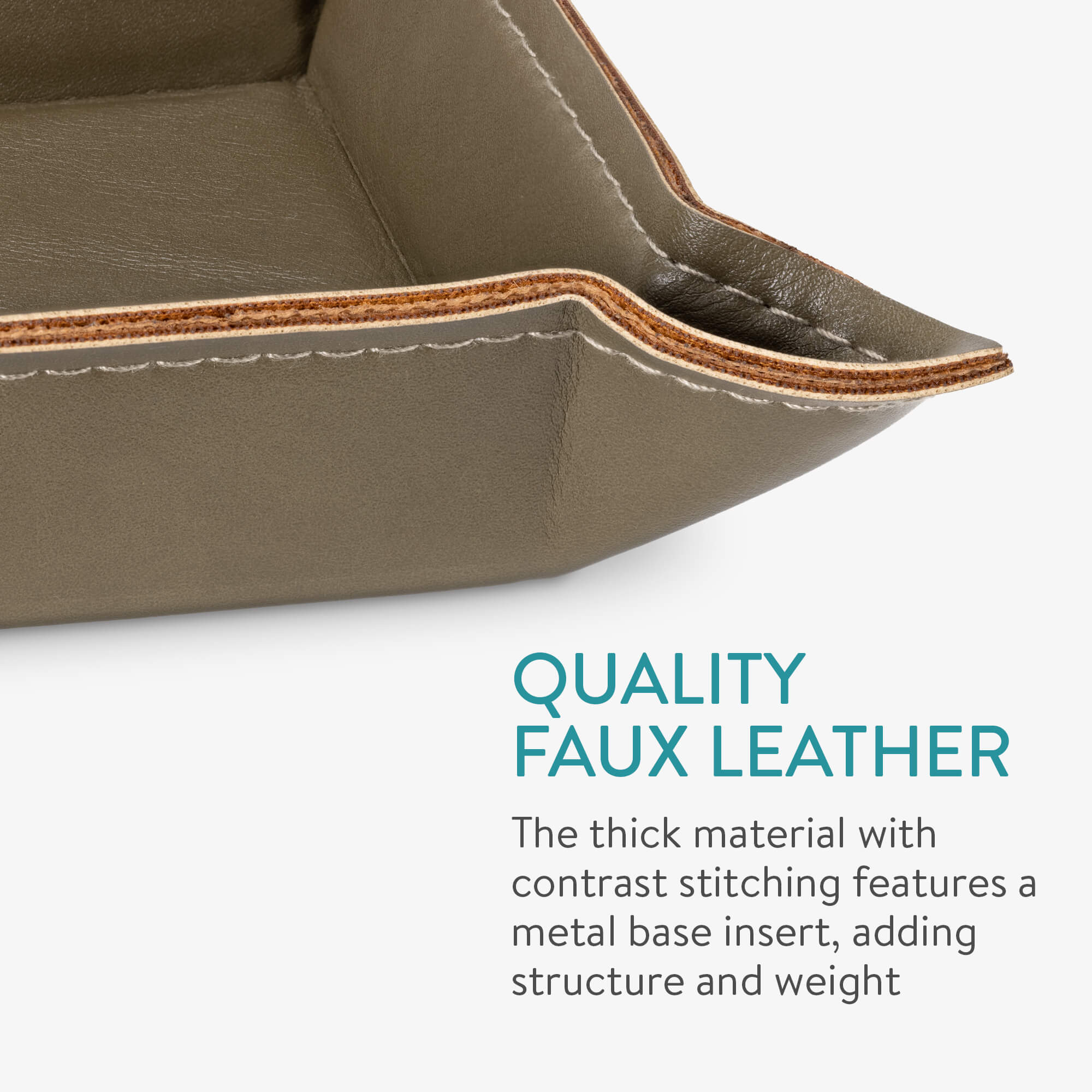 Navaris Σετ με 2 Δίσκους Αποθήκευσης από Δερματίνη - Brown - 53480.02.28