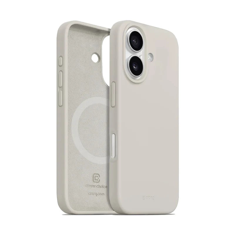 Crong iPhone 16 Color Cover Magnetic - Θήκη Σιλικόνης με MagSafe - Stone Beige