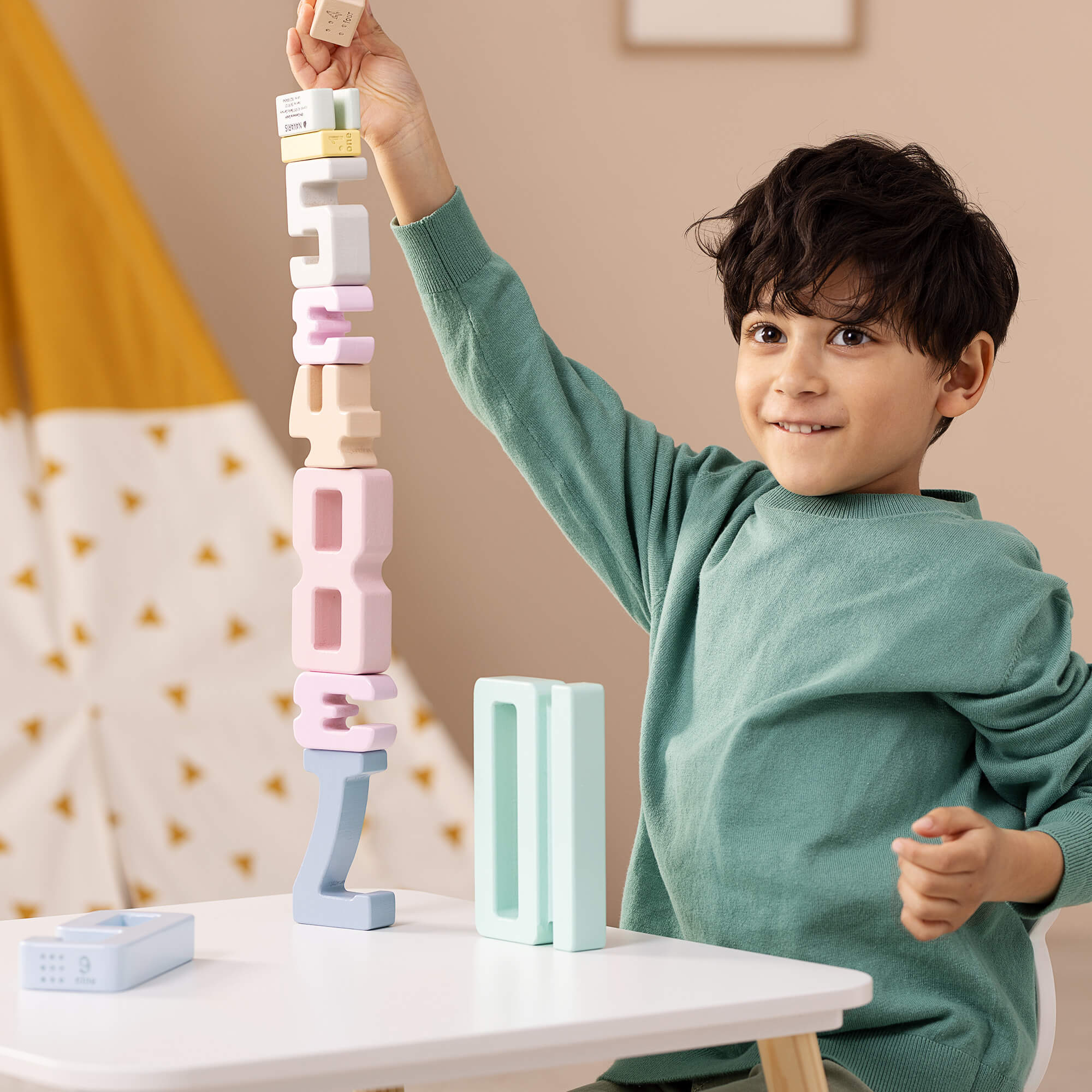 Navaris Ξύλινο Αριθμητικό Μπλοκ Για Παιδιά - Multicolour - 56191.01