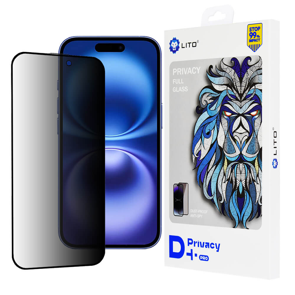Lito iPhone 16 - D+ Pro Privacy - Full Screen Αντιχαρακτικό Γυαλί Tempered Glass - Black