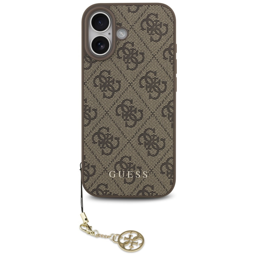 Guess iPhone 17 - 4G Charms Collection MagSafe - Θήκη με Επένδυση Συνθετικού Δέρματος - Brown - GUHMP17SGF4GCW