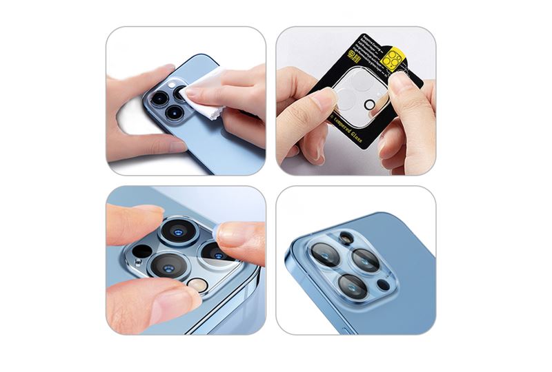 Mobile Origin iPhone 15 Pro / iPhone 15 Pro Max Easy Lens Full Cover 9H Αντιχαρακτικό Γυαλί για την Κάμερα - Διάφανο