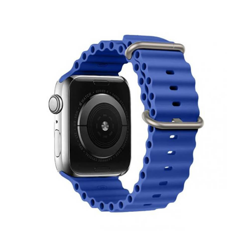 Techsuit Λουράκι Apple Watch 2/3/4/5/6/7/8/9/10/11 - SE (1/2/3) - 38/40/41/42mm Watchband W038 Σιλικόνης - Blue