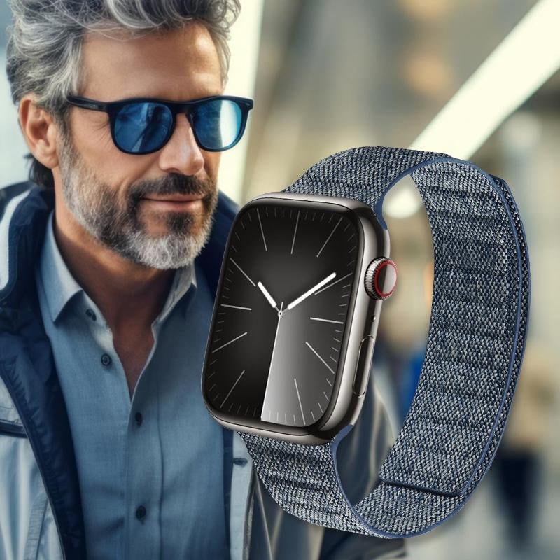 Crong Λουράκι Apple Watch 4/5/6/7/8/9/10/11 - SE (1/2/3) - ULTRA (1/2/3) - 44/45/46/49mm από Νάιλον - Melange - Blue Melange