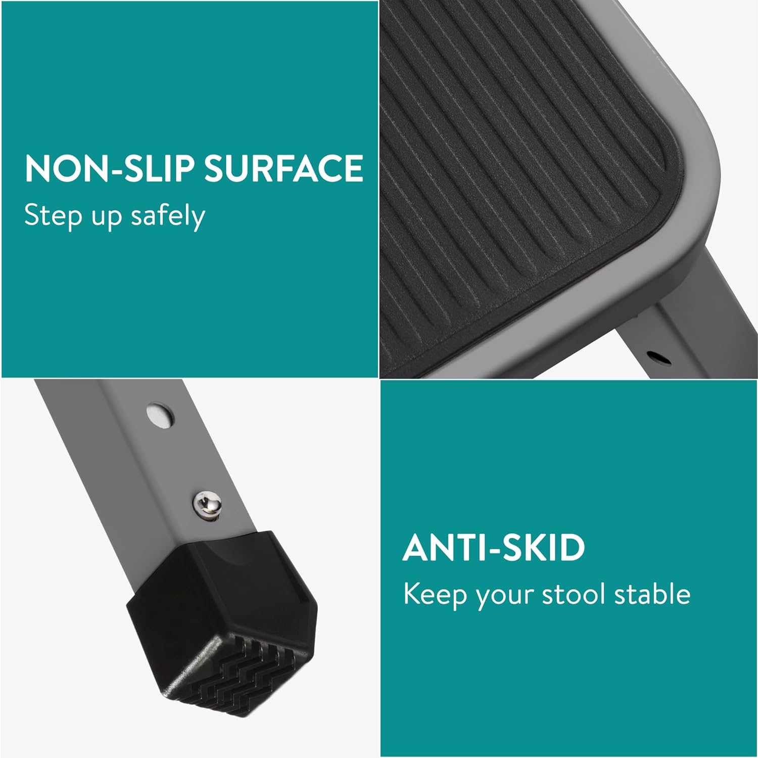 Navaris Αναδιπλούμενο Σκαλοπάτι / Σκαμπό με Pυθμιζόμενο Ύψος - Grey - 61657.01