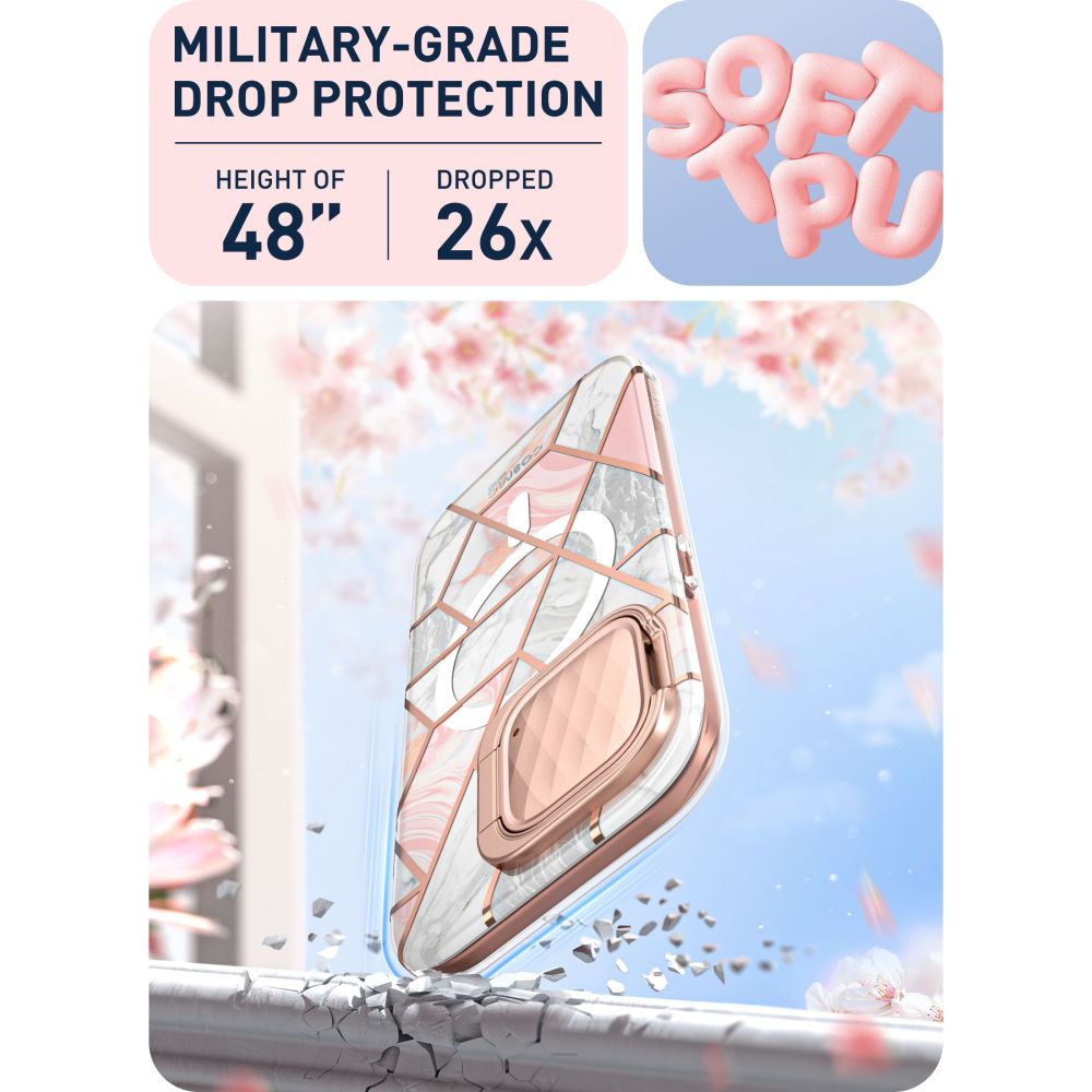 i-Blason iPhone 15 Pro Max Cosmo Mag Σκληρή Θήκη με Προστασία Οθόνης / Κάμερας και Magsafe - Marble