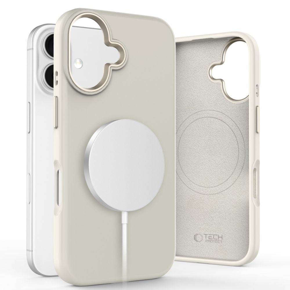Tech-Protect iPhone 16 Silicone Pure Θήκη Σιλικόνης TPU με MagSafe - Cosmic Latte