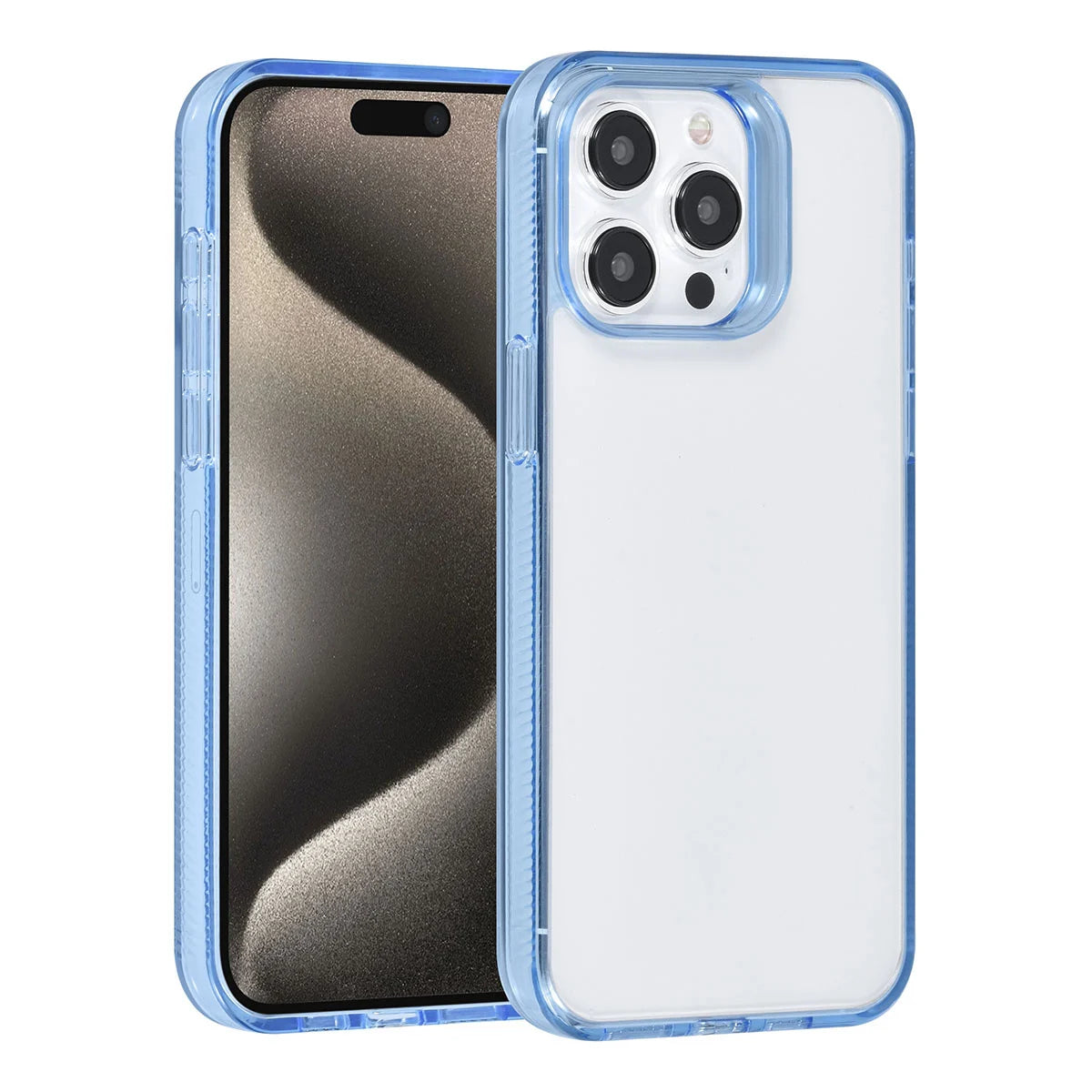 Tuniq iPhone 15 Pro Max - Σκληρή Θήκη με Πλαίσιο Σιλικόνης - Ημιδιάφανο Μπλε / Διάφανο