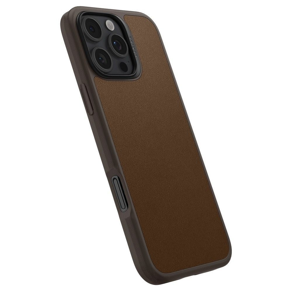 Spigen Cyrill iPhone 16 Pro Kajuk Mag Θήκη με Επένδυση Συνθετικού Δέρματος και MagSafe - Saddle Brown