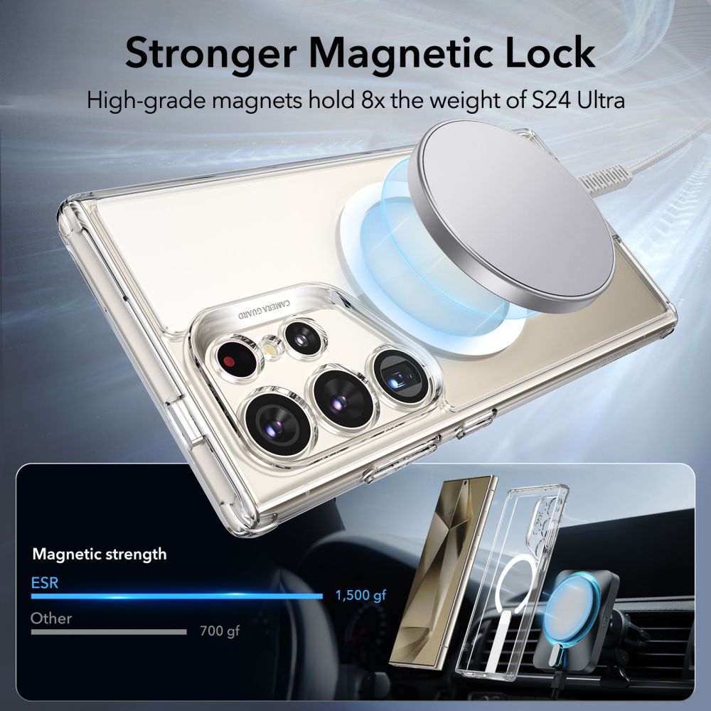 ESR Samsung Galaxy S24 Ultra - Flickstand Boost Halolock Σκληρή Θήκη με MagSafe και Stand - Clear