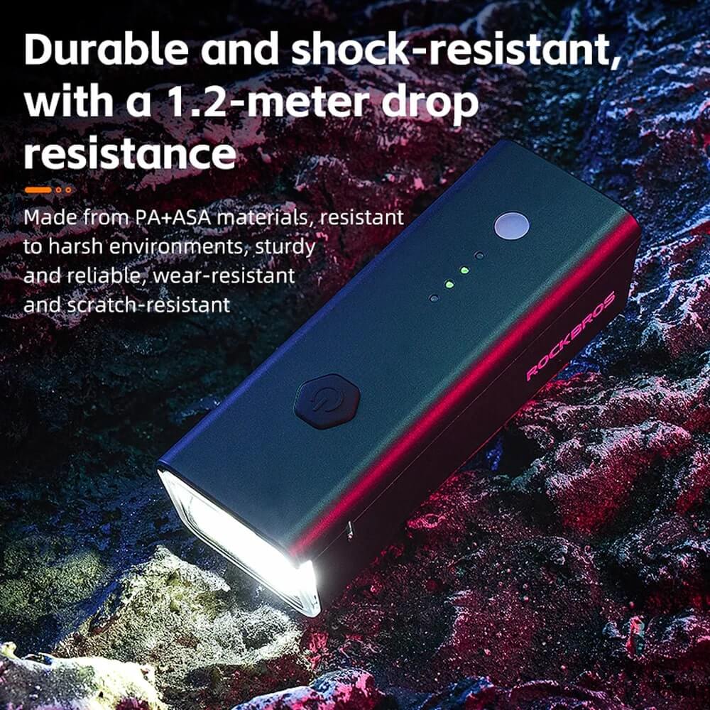 Rockbros 24510003001 Μπροστινό Φως Ποδηλάτου 260lm με Καλώδιο Type-C to USB - Black