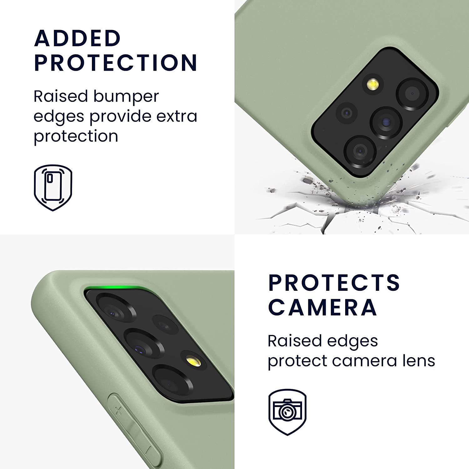 KW Samsung Galaxy A53 5G Θήκη Σιλικόνης TPU - Grey Green - 57808.172