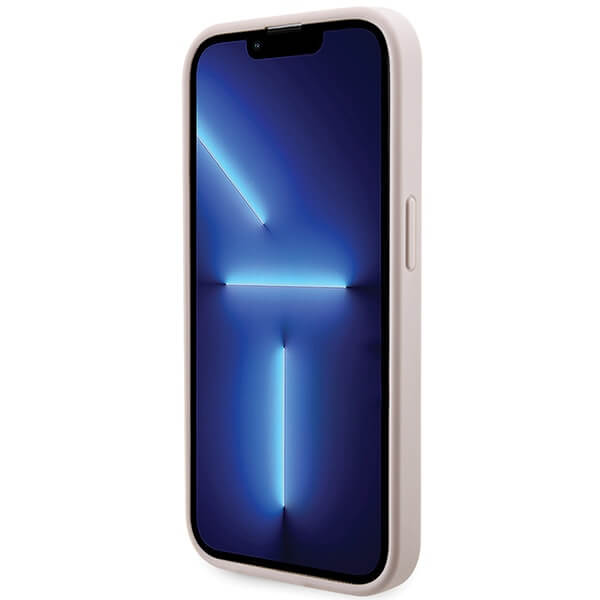 Guess iPhone 15 Pro - 4G Printed Stripes MagSafe Θήκη με Επένδυση Συνθετικού Δέρματος - Pink - GUHMP15LP4RPSP