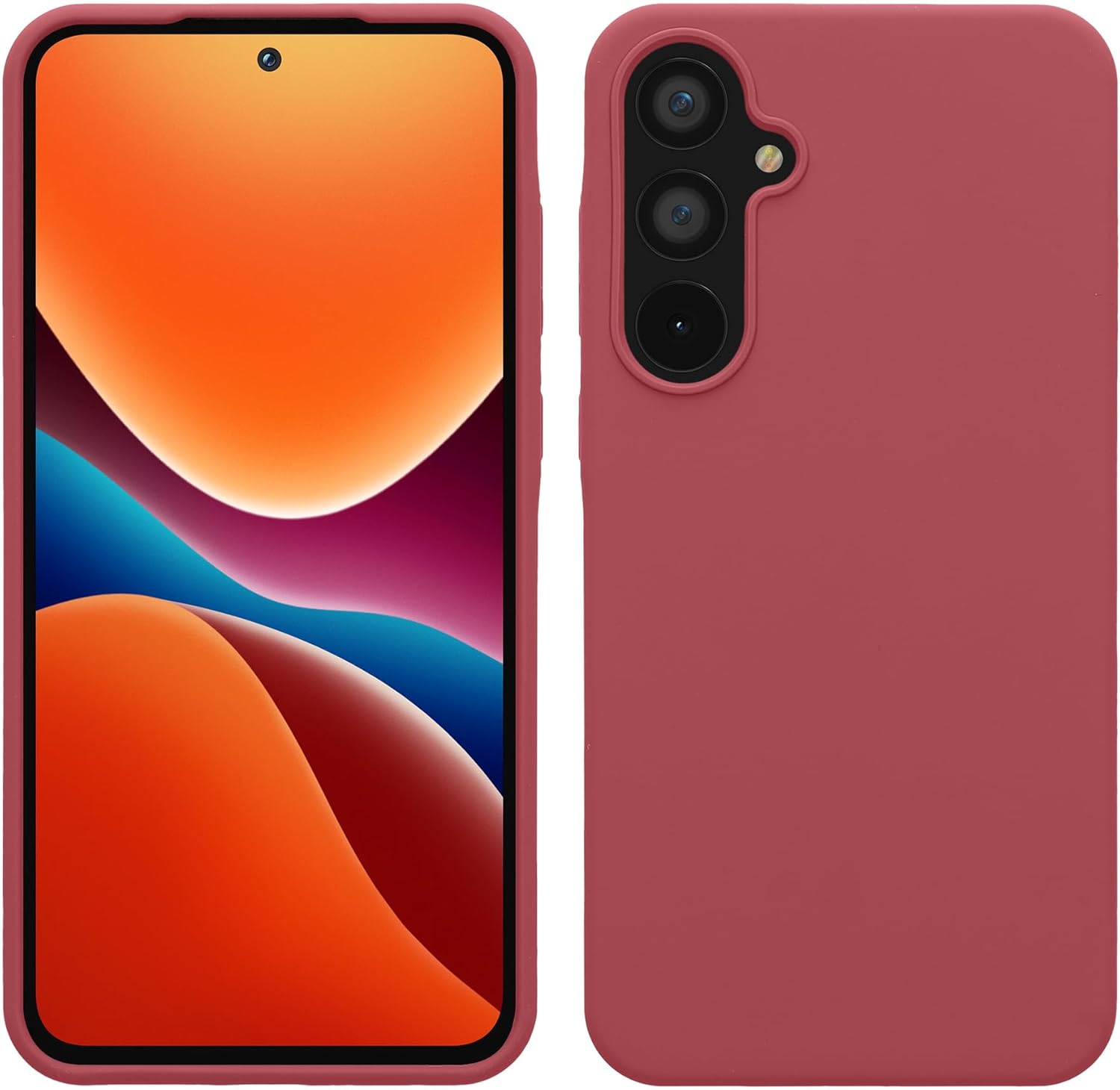 KW Samsung Galaxy A55 5G Θήκη Σιλικόνης Rubberized TPU - Dark Rose