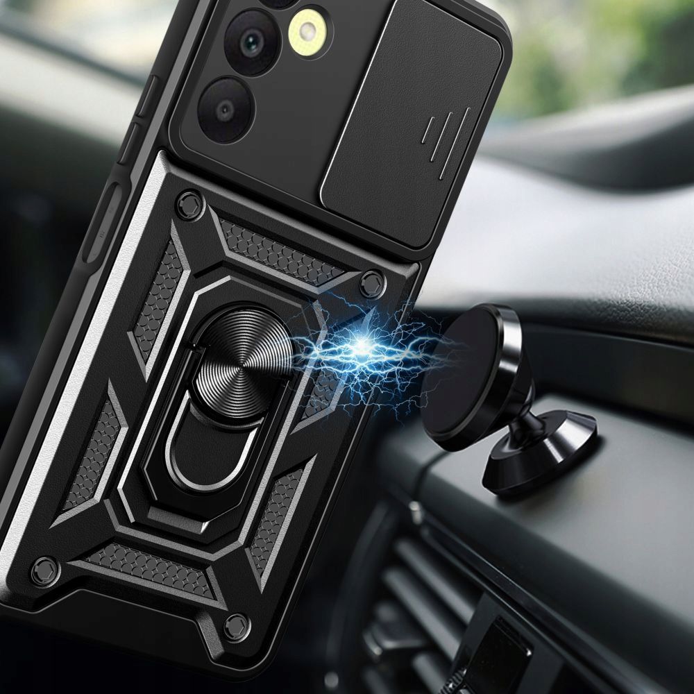 Tech-Protect Samsung Galaxy A15 4G / A15 5G Camshield Pro Σκληρή Θήκη με Πλαίσιο Σιλικόνης και Δαχτυλίδι Συγκράτησης - Black