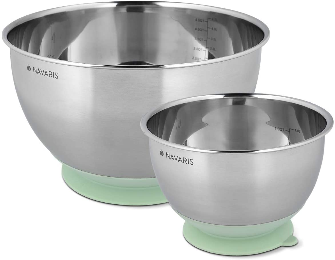Navaris Σετ με 2 Μεταλλικά Δοχεία Φαγητού - Mint Green - 49210.02.01