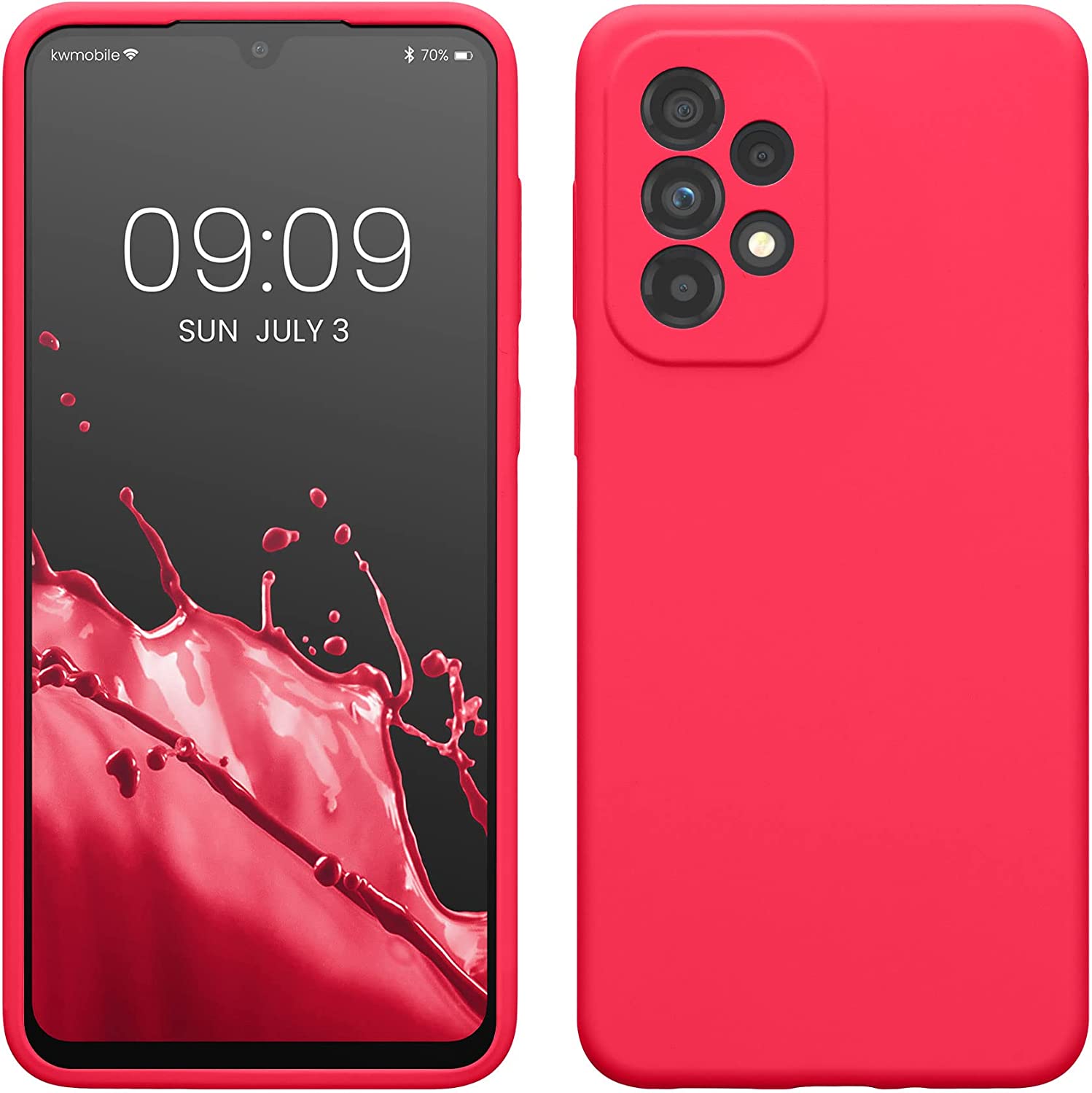 KW Samsung Galaxy A33 5G Θήκη Σιλικόνης Rubberized TPU - Neon Pink - 57833.77