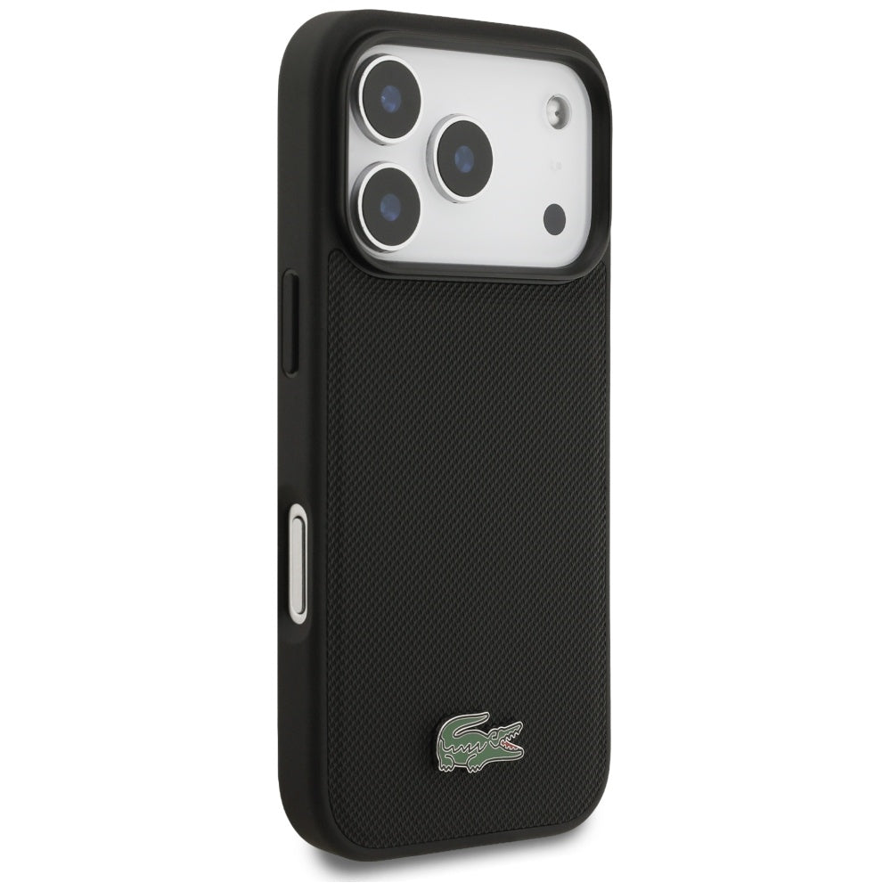 Lacoste iPhone 17 Pro - Petit Pique Lacquer Logo MagSafe - Σκληρή Θήκη με Πλαίσιο Σιλικόνης - Black