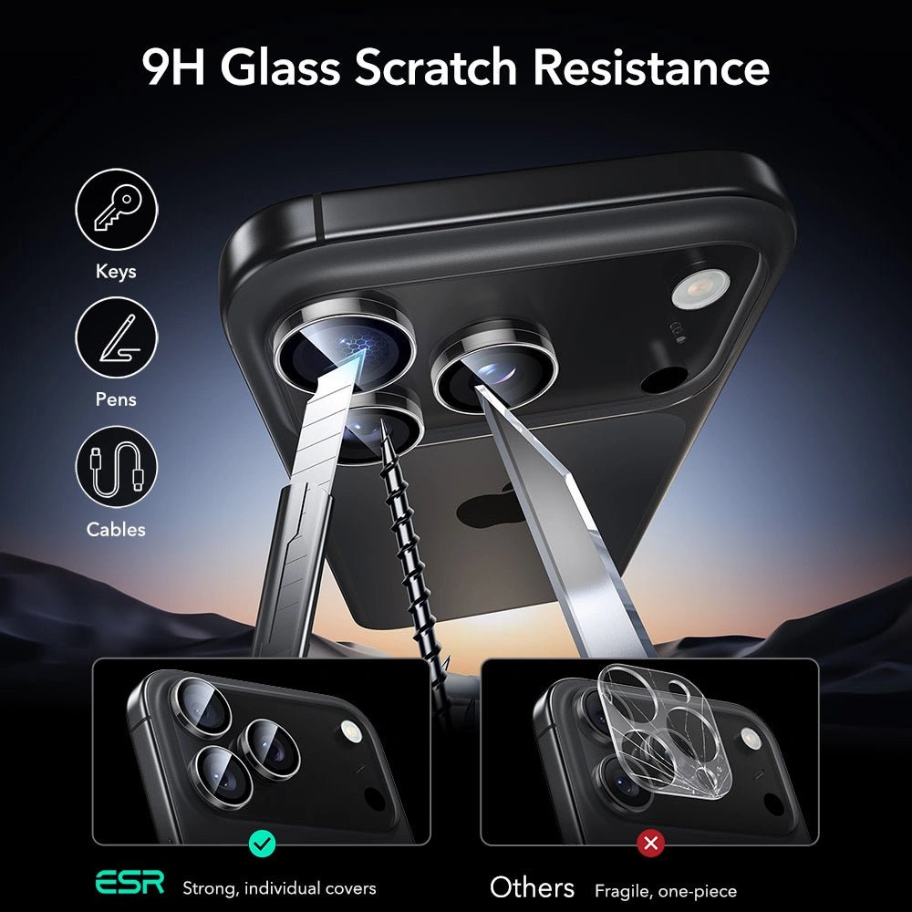 ESR iPhone 14 Pro / Pro Max / 15 Pro / Pro Max /16 Pro / Pro Max / 17 Pro / Pro Max Armorite - Αντιχαρακτικό Γυαλί για την Κάμερα - Clear