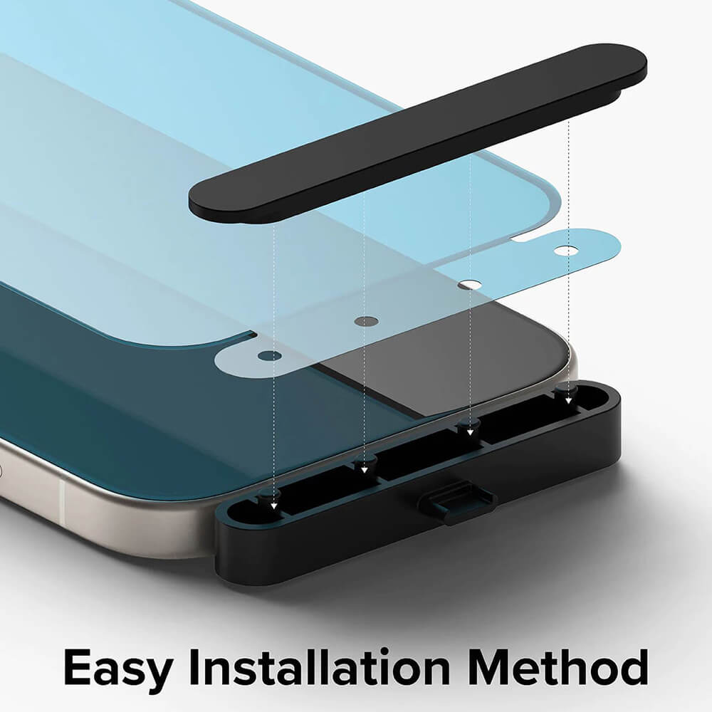 Ringke iPhone 15 Plus / 16 Plus TG Case Friendly Full Screen Tempered Glass 9H Αντιχαρακτικό Γυαλί Οθόνης - Black