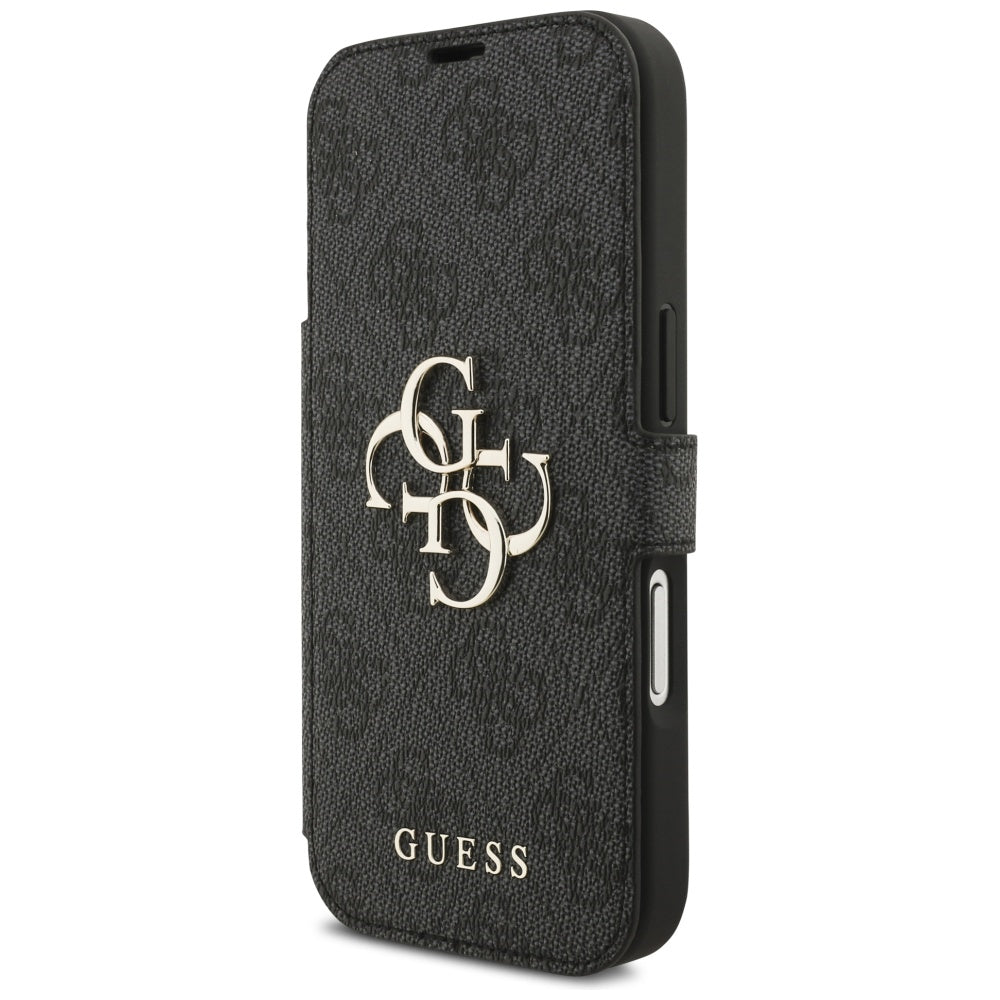Guess iPhone 17 Pro - Book 4G Metal Logo - Θήκη Βιβλίο από Συνθετικό Δέρμα - Black - GUBKP17L4GMGGR