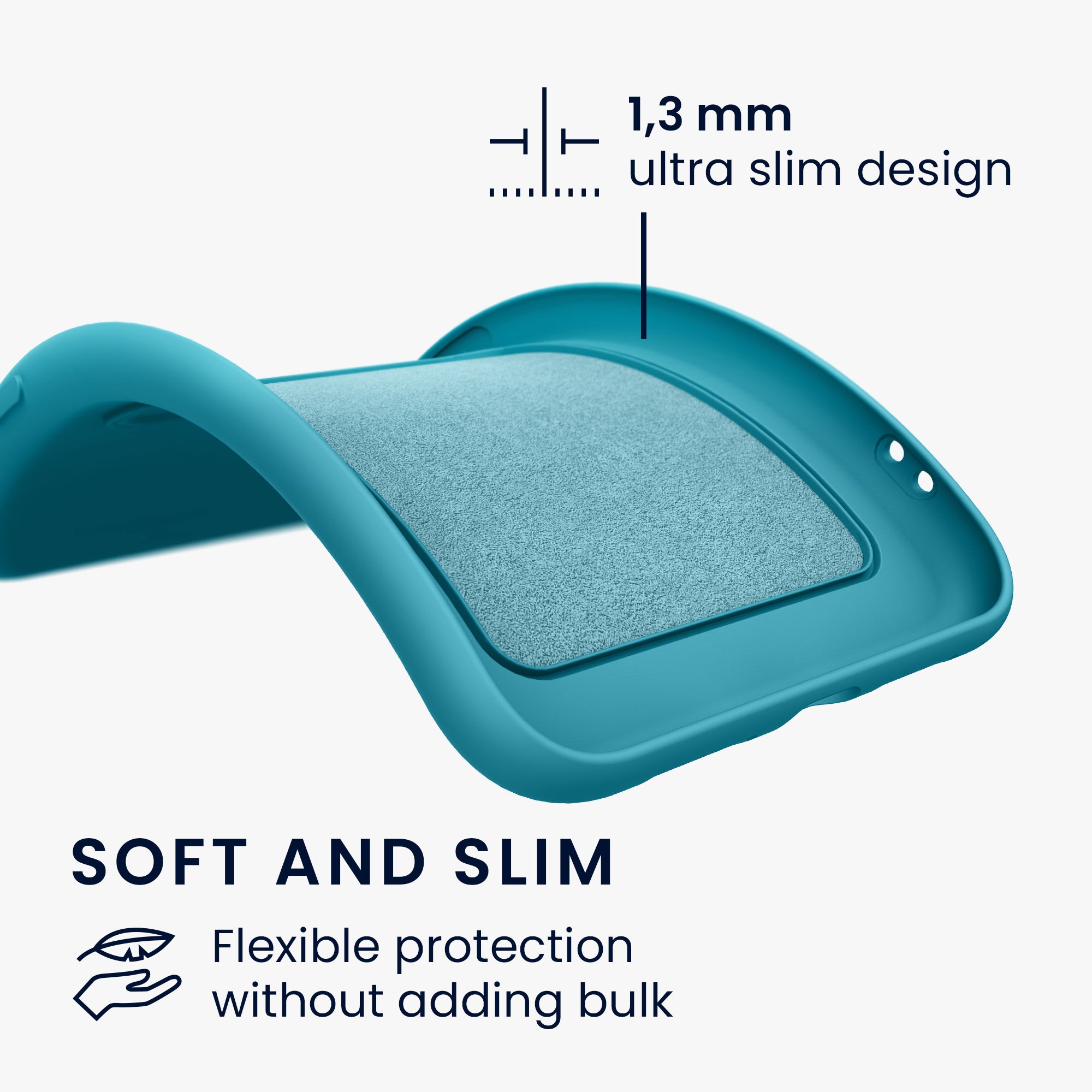 KW iPhone 15 Pro Max Θήκη Σιλικόνης TPU με Υποδοχή για Κάρτα - Light Blue Matte