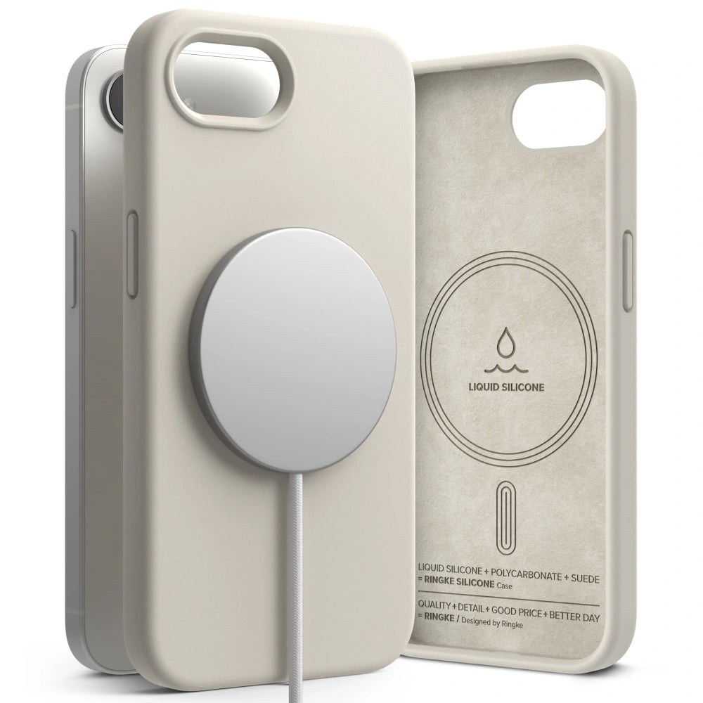 Ringke iPhone 16e Silicone Magnetic MagSafe Case Θήκη Σιλικόνης με MagSafe - Stone