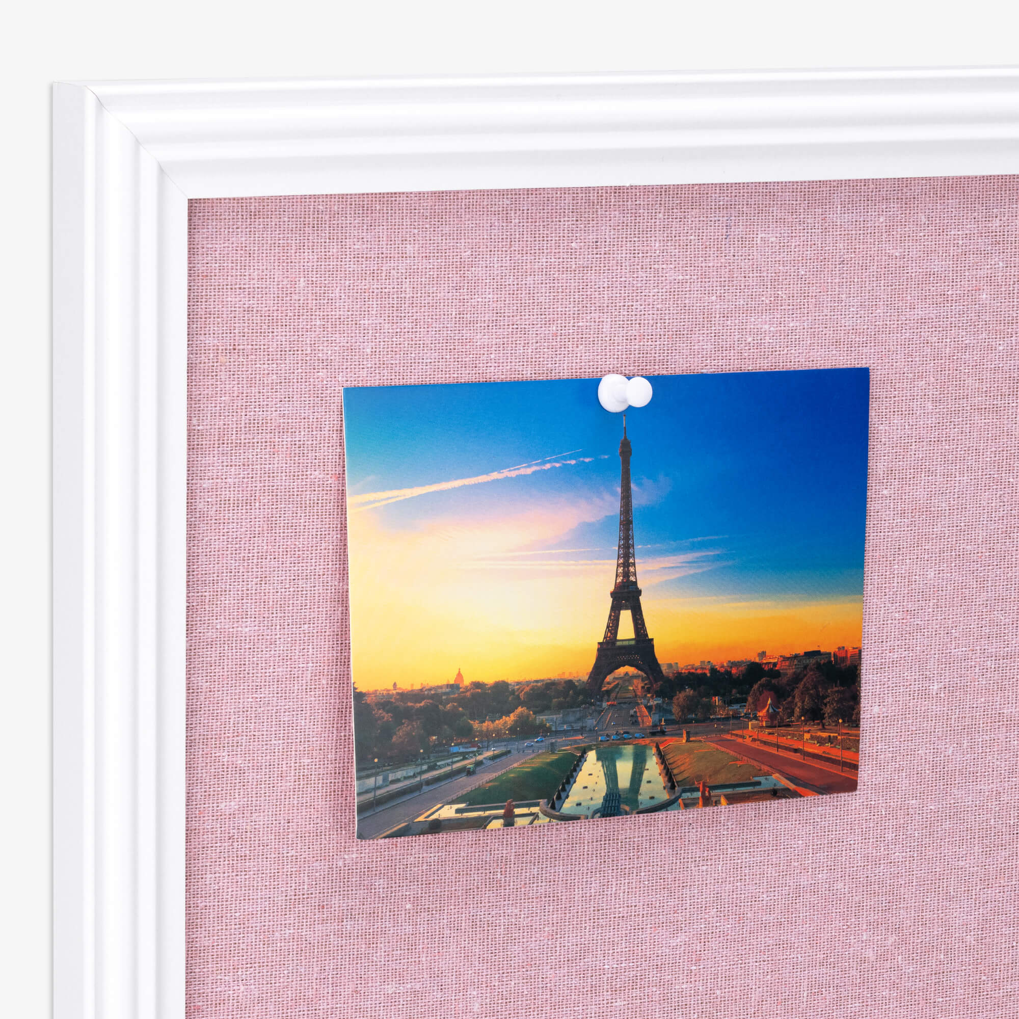 Navaris Πίνακας Ανακοινώσεων από Λινό Ύφασμα με Κορνίζα - White / Pink - 56832.2.02