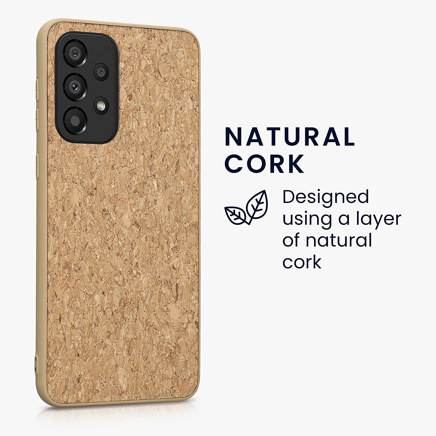 KW Samsung Galaxy A33 5G Σκληρή Θήκη από Φελλό με Πλαίσιο Σιλικόνης - Light Brown - 58217.24