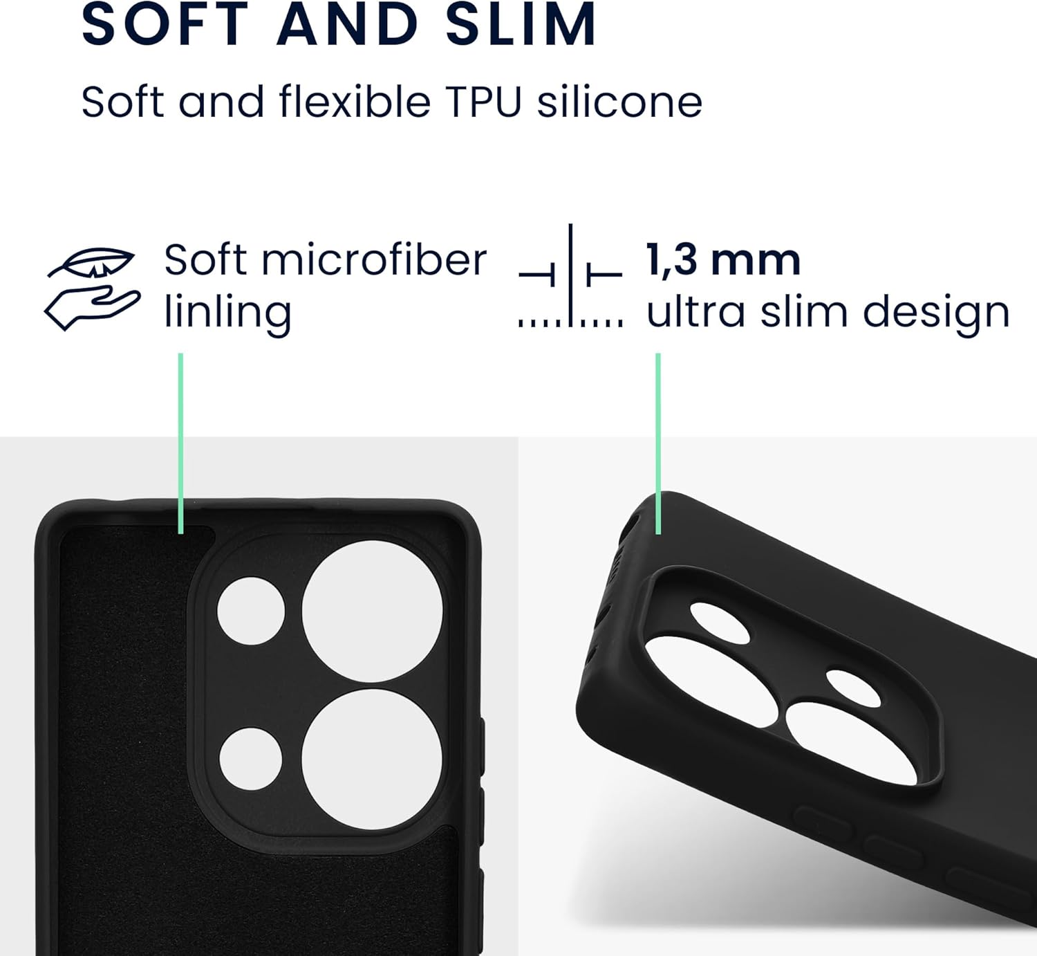 KW Xiaomi Redmi Note 13 Pro 4G Λεπτή Θήκη Σιλικόνης Rubberized TPU - Black