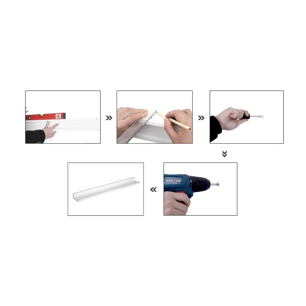 Songmics Σετ με 2 Ράφια Τοίχου - 80 x 10 cm - White - LWS080W01