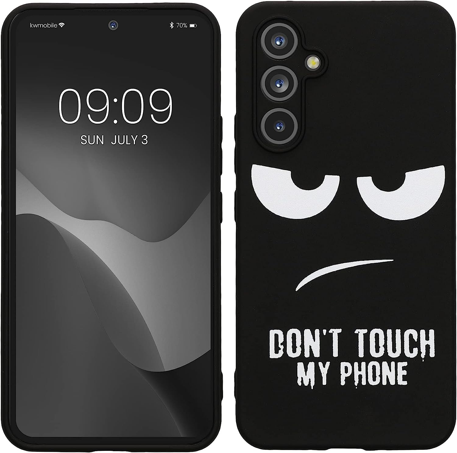 KW Samsung Galaxy A54 5G Θήκη Σιλικόνης Design Don't Touch My Phone - Black / White - 61246.01