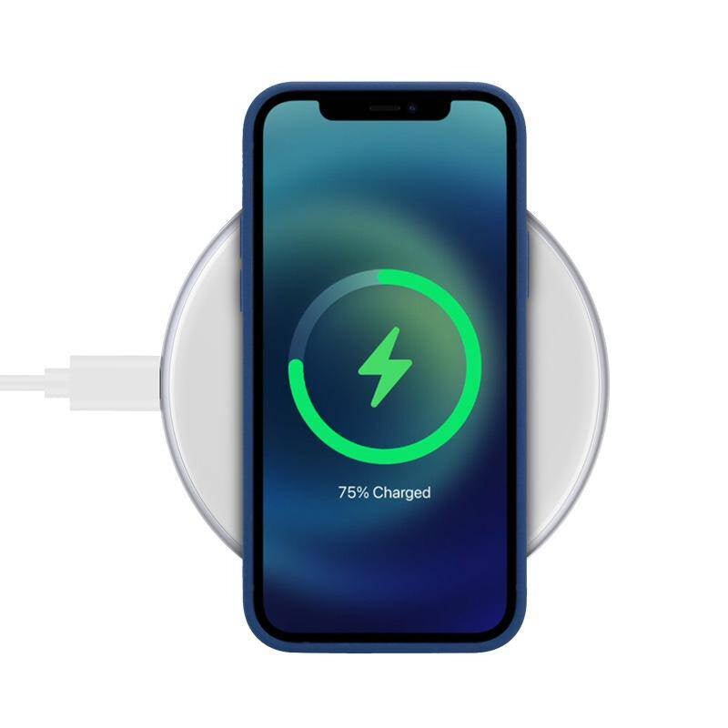 Crong PowerSpot 15W Ασύρματος Φορτιστής Qi με Καλώδιο Type - C σε Type - C - Silver / White