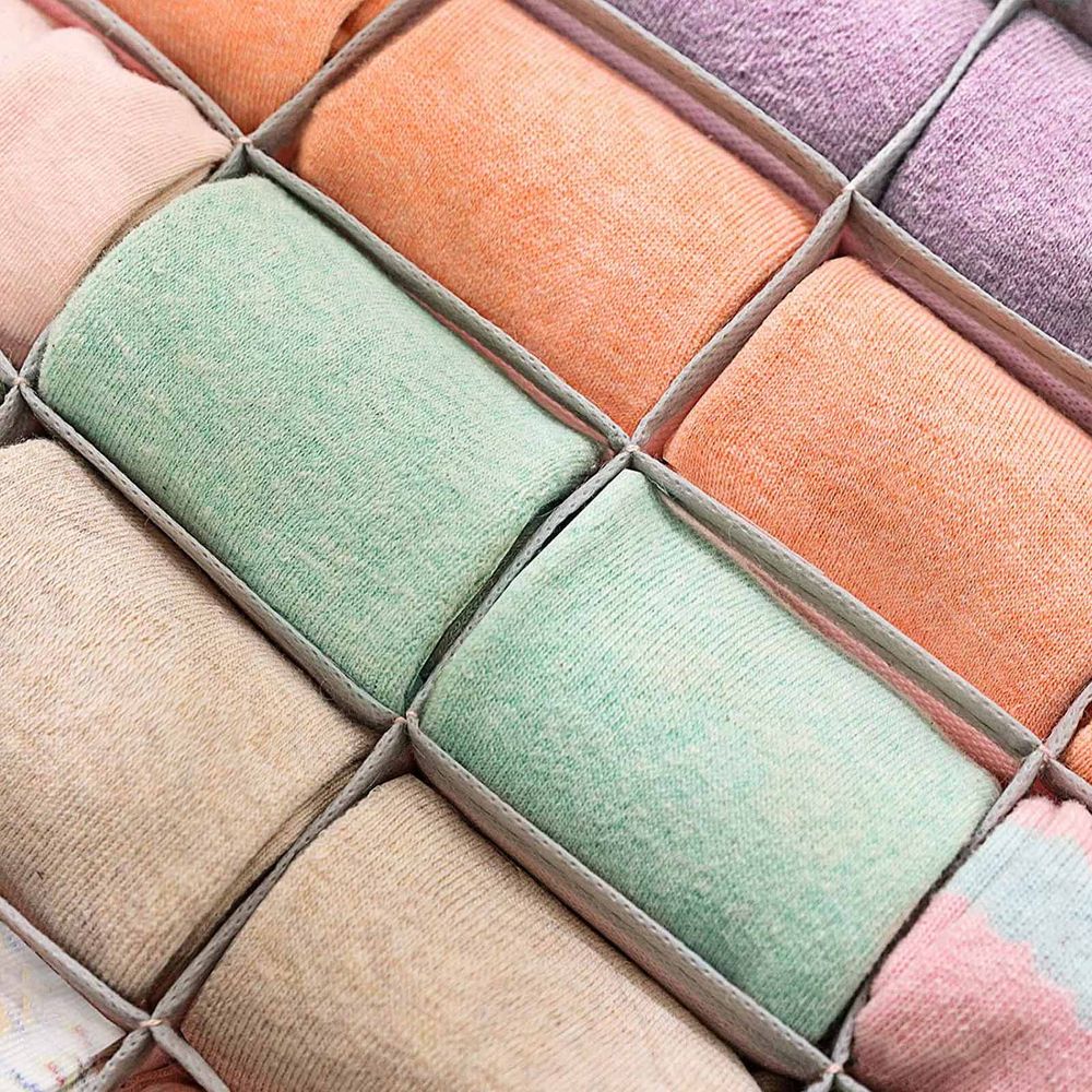 Songmics Σετ με 4 Κουτιά Αποθήκευσης για Συρτάρι και Ντουλάπα - Pink - RUS04PK