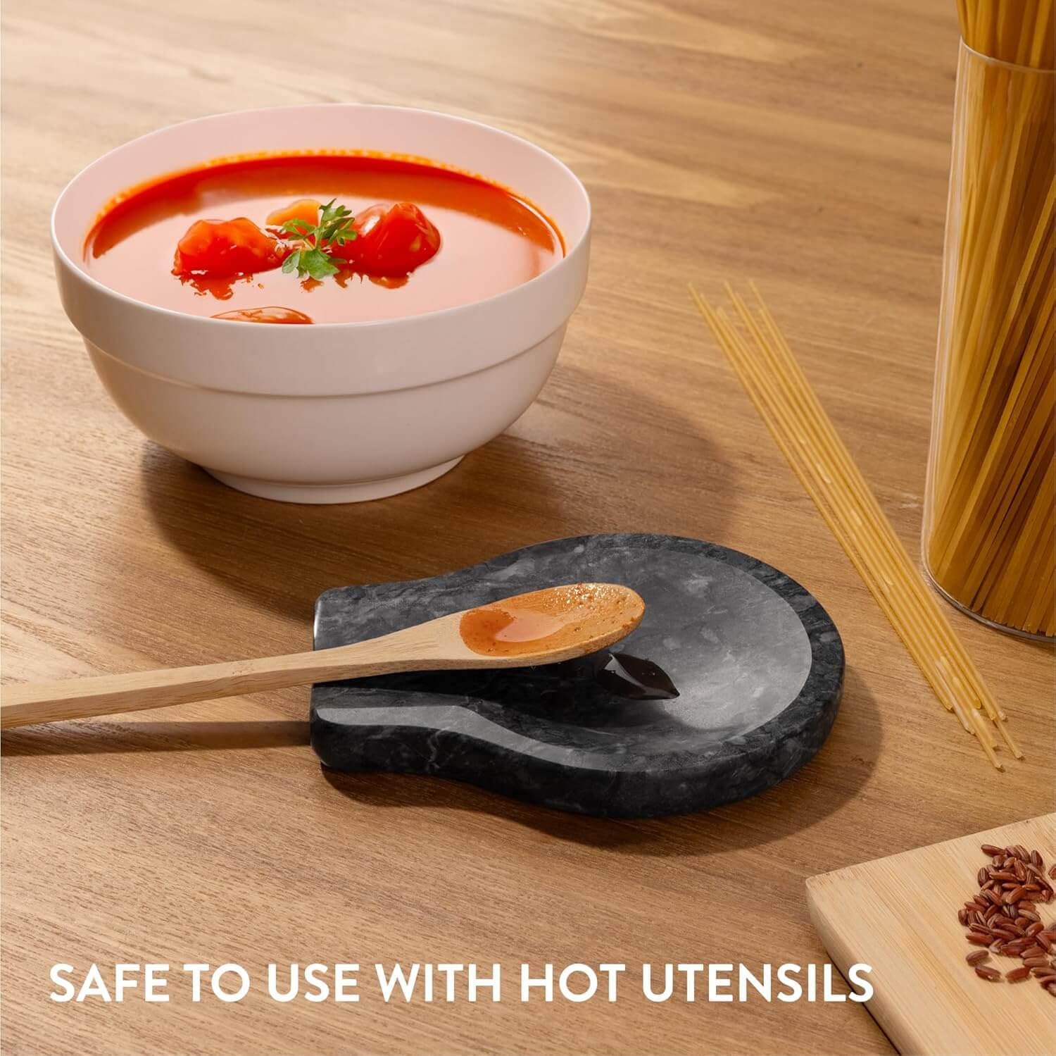 Navaris Σετ με 2 Μαρμάρινες Βάσεις Κουτάλας - Charcoal Black - 61947.02