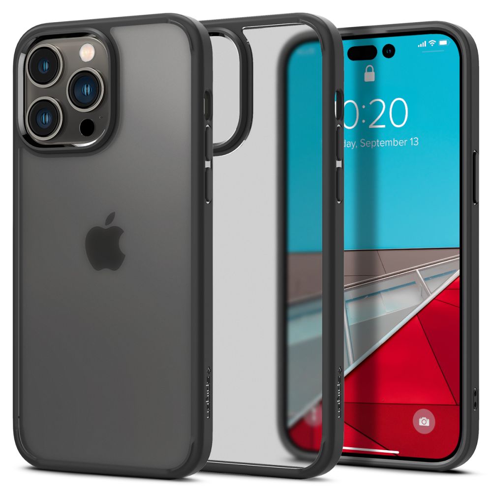 Spigen iPhone 14 Pro Ultra Hybrid Σκληρή Θήκη με Πλαίσιο Σιλικόνης - Frost Black