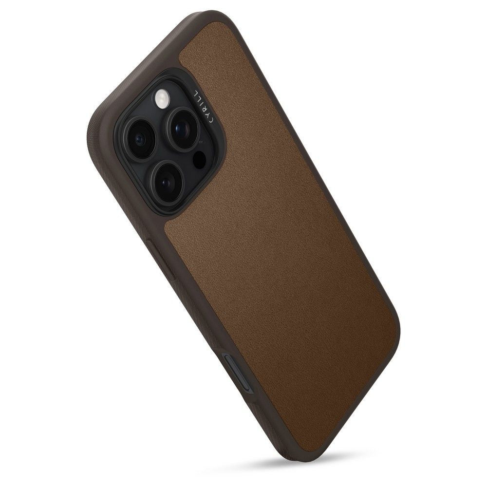 Spigen Cyrill iPhone 16 Pro Kajuk Mag Θήκη με Επένδυση Συνθετικού Δέρματος και MagSafe - Saddle Brown