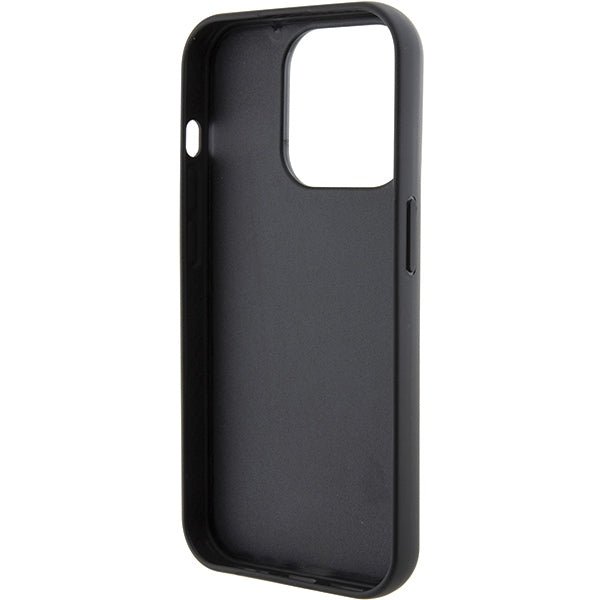Karl Lagerfeld iPhone 15 Pro Max - Glitter Choupette Logo Metal Logo Σκληρή Θήκη με Πλαίσιο Σιλικόνης - Silver - KLHCP15XGCNPSG